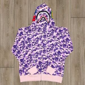 Bape Classic Camo Zipper Hoodie Purple